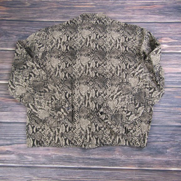 Lovefire NWT NEW Womens Medium Python Twill Full Zip High Neck Bomber Jacket - Picture 9 of 9